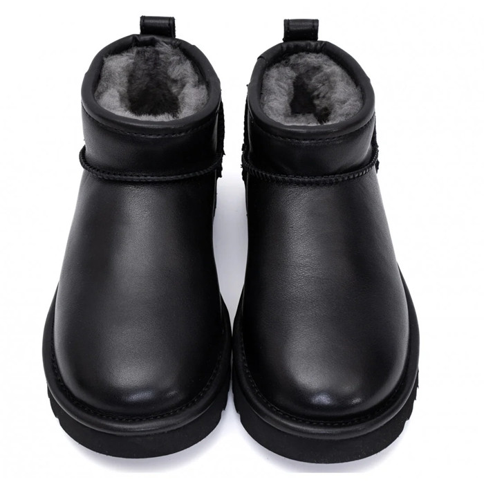 Угги Ugg Men's Classic Ultra Mini Black Leathner
