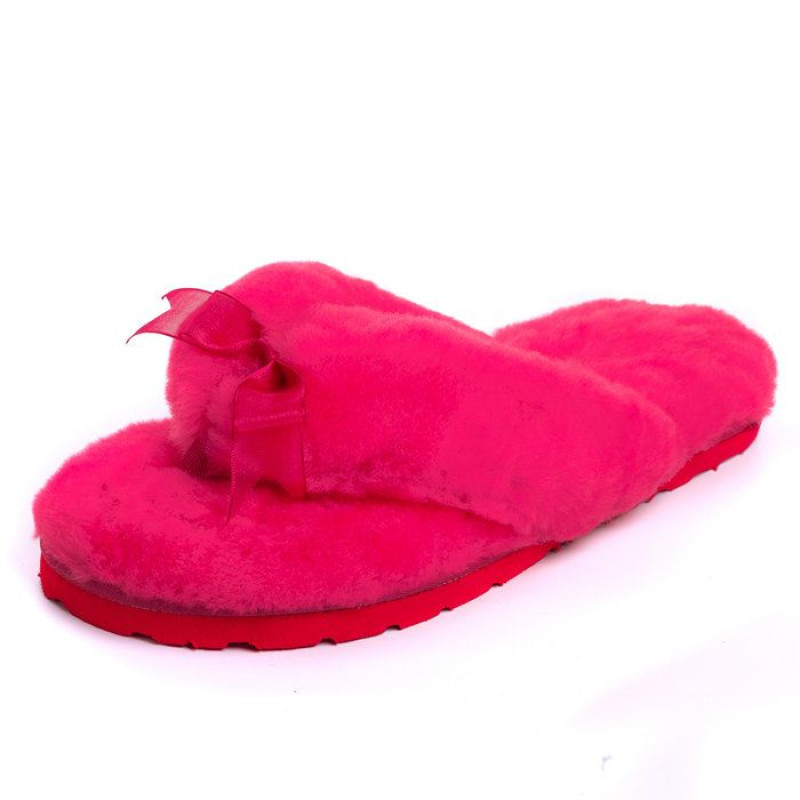 Ugg Fluff Flip Flop II — Rose Red