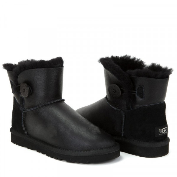 Угги Mini Bailey Button Metallic Black