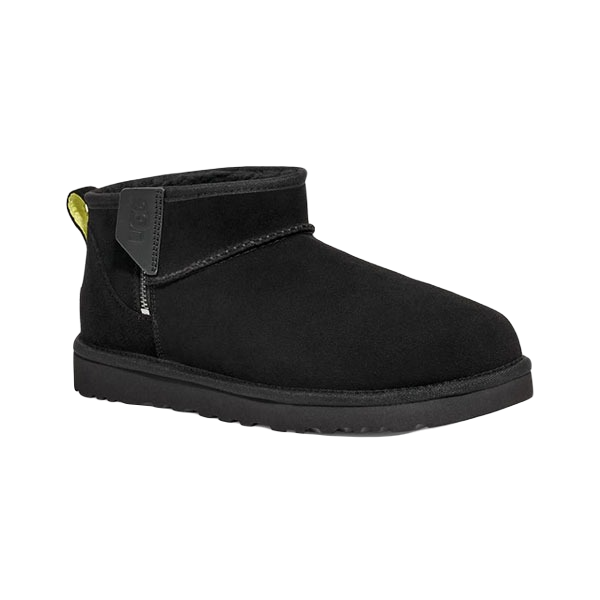 UGG CLASSIC ULTRA MINI ZIP BOOT BLACK
