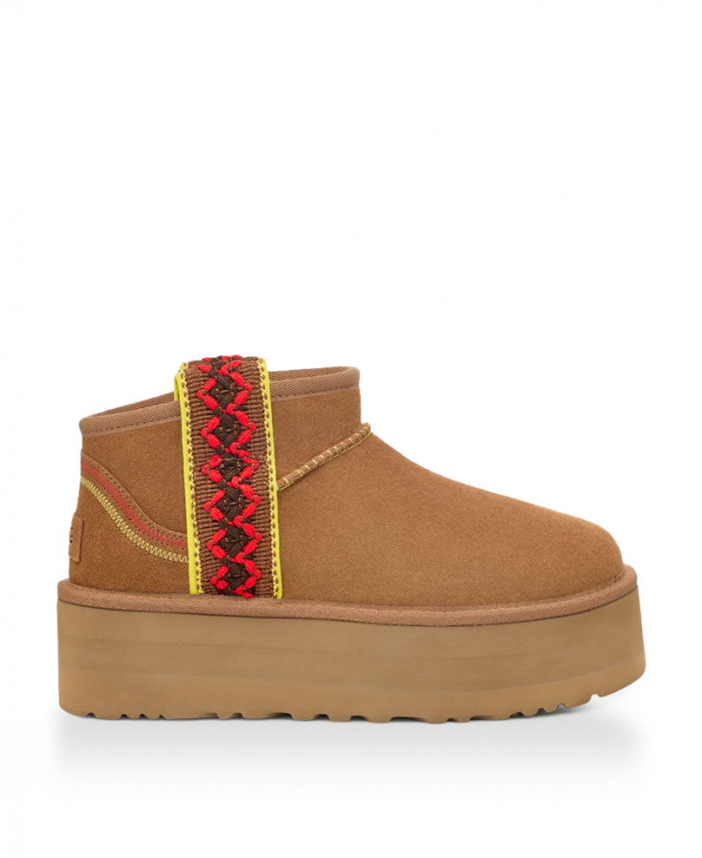 UGG ULTRA MINI BRAID PLATFORM-Chestnut