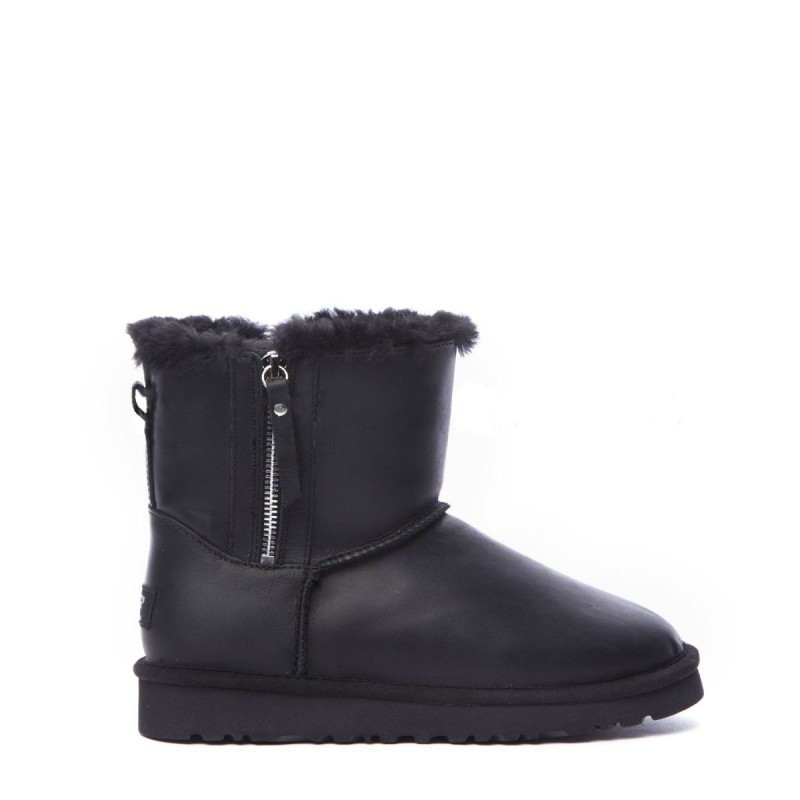 Угги Men's Mini Double Zip Metallic Black