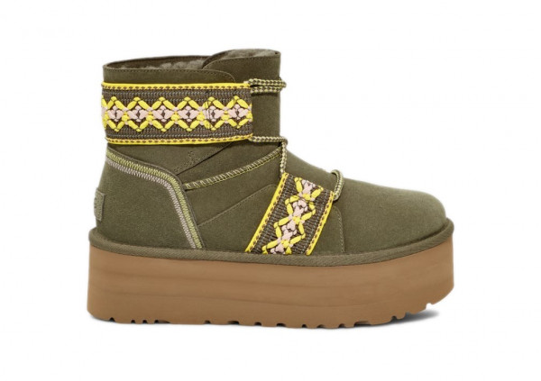 UGG WOMEN MINI BRAID PLATFORM KHAKI