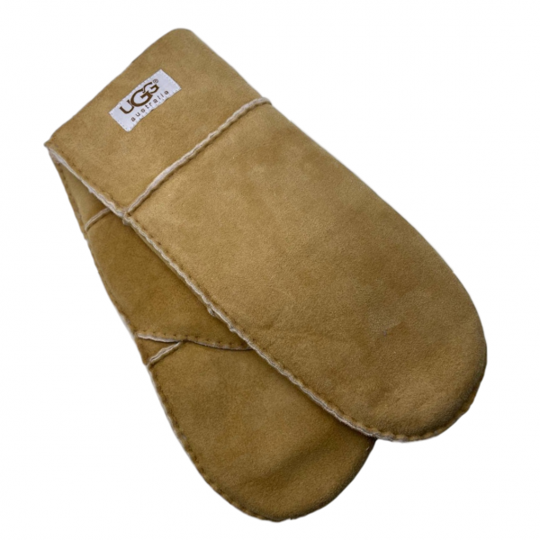 Женские Прямые Варежки Ugg Рыжие Замшевые (18)